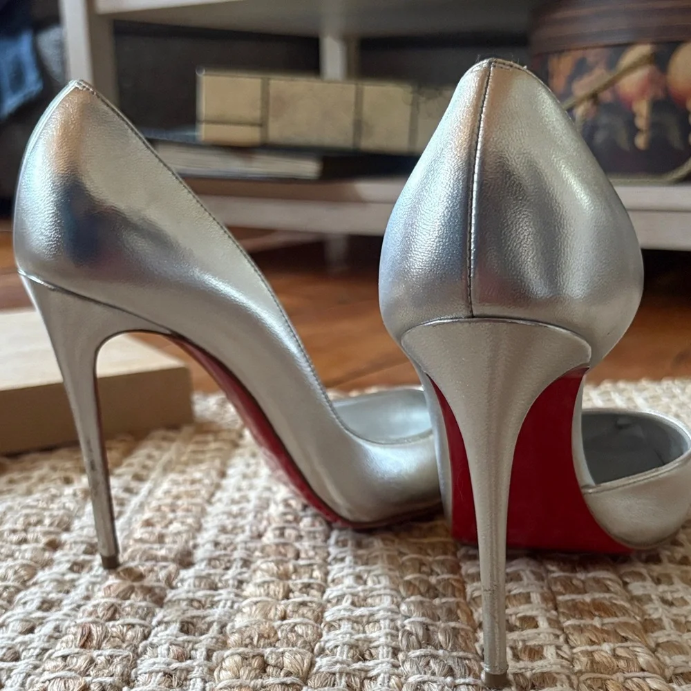 Christian Louboutin Silver Heels - Picture 8 of 15